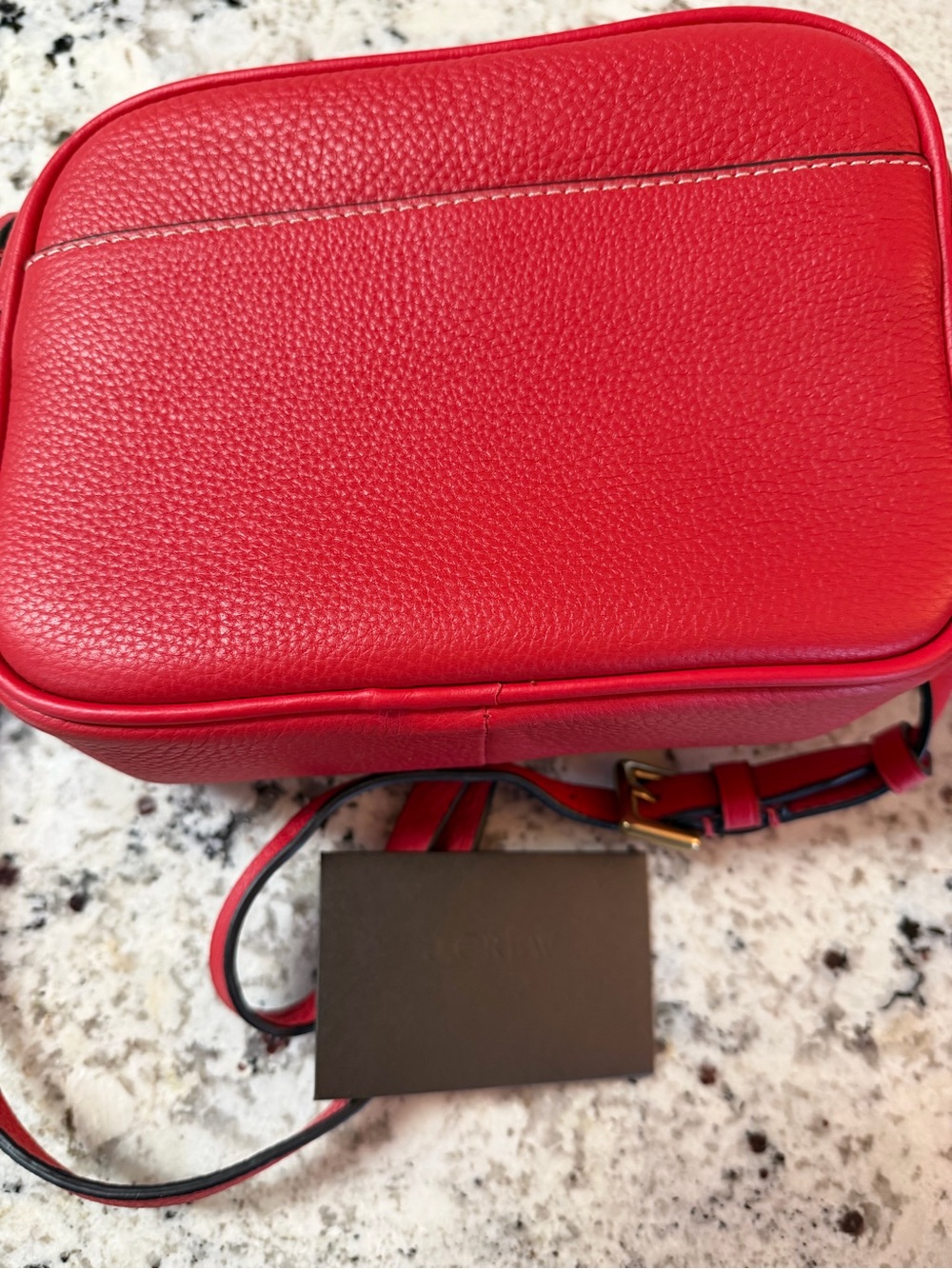 J. Crew Red Pebbled Leather Crossbody Bag